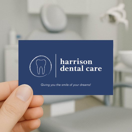 Premium Tandschets Logo Blauw Tandarts Visitekaartje