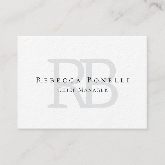 Premium Thick Exclusive Unique Modern Monogram Visitekaartje (Voorkant)