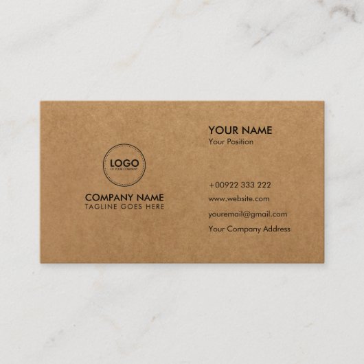 Premium Visitekaartje voor Craft Paper (Voorkant)