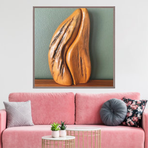 Premium Wrapped Canvas Elegante Drijfhoutsculptuur Afdruk