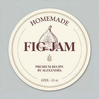 Premium Zelfgemaakte Vijgenjam Label Sticker