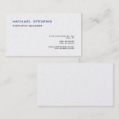 Premium - Zijde Moderne Elegant Simple Blue White Visitekaartje (Voorkant / Achterkant)
