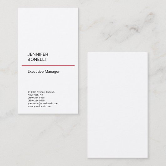 Premium - zijdeglans - minimalistische moderne tre visitekaartje (Voorkant / Achterkant)