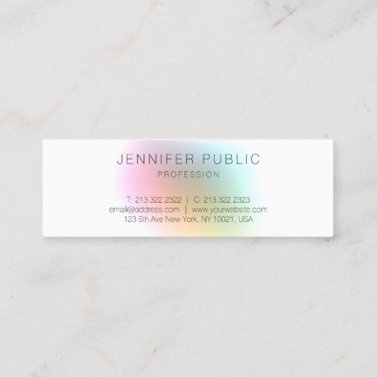 Premium - Zijderafwerking Modern elegant kleurrijk Mini Visitekaartje (Achterkant)