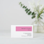 Premium - Zijderminimalistisch Modern Roze Wit Visitekaartje (Staand voorkant)