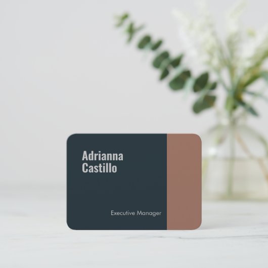 Premium - Zijderminimalistische moderne platte tek Visitekaartje (Staand voorkant)