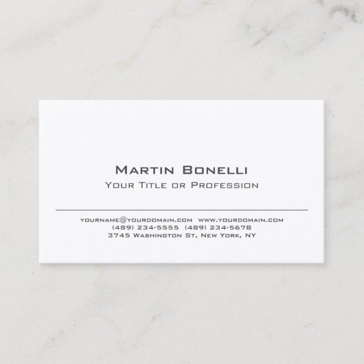 Premium - Zijderzwart & wit - professioneel modern Visitekaartje (Voorkant)