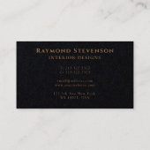 Premium zwart chique goud professionele monogram visitekaartje (Achterkant)