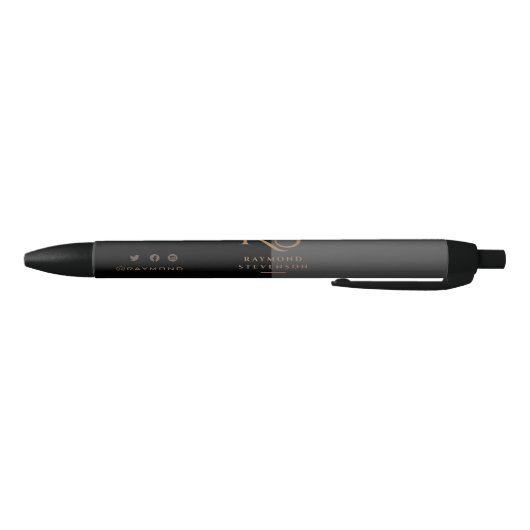 Premium zwart chique goud professionele monogram zwarte inkt pen (Bodem)