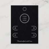 Premium Zwart Dubbele Rij Stud Oorbel Display Kaar Contactkaartje (Voorkant)