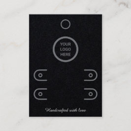 Premium Zwart Dubbele Rij Stud Oorbel Display Kaar Contactkaartje