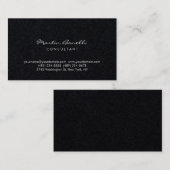 Premium zwart minimalistisch modern visitekaartje (Voorkant / Achterkant)