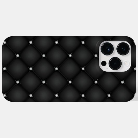 Premium zwart vierkant patroon Case-Mate iPhone case (Achterkant (horizontaal))