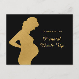 Prenataal bezoek Checkup Gold Zwangerschap Afspraa Briefkaart