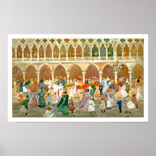 Prendergast: Zonlicht in St. Mark's Square Poster