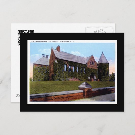 Prendergrast Library, Jamestown NY 1920s  Briefkaart (Voorkant / Achterkant)