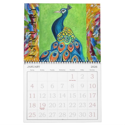 Prendre le vol deux pages calendrier (12 mois) (Jan 2026)