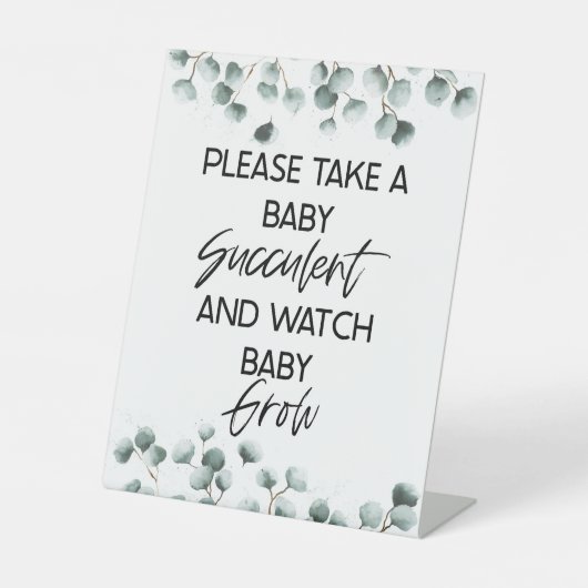 Prendre Un Signe De Faveur Baby shower Succulent (Recto)