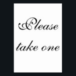 prendre une carte Merci<br><div class="desc">Belle petite carte avec "S'il vous plaît,  prenez une" pour votre cadeau de remerciement sur votre mariage,  fête d'anniversaire,  anniversaire,  ou autre événement.</div>