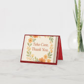 Prends Soin ! Merci - Carte de voeux élégante (Dos)