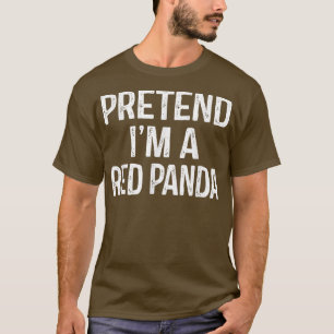 Preneer Im A Red Panda Funny Lazy Halloween Costu T-shirt