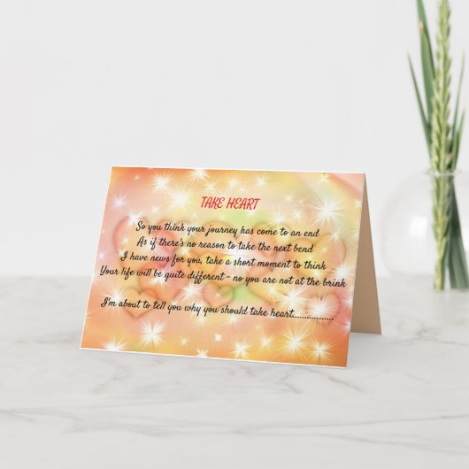 Prenez à coeur la carte inspirée (Devant)