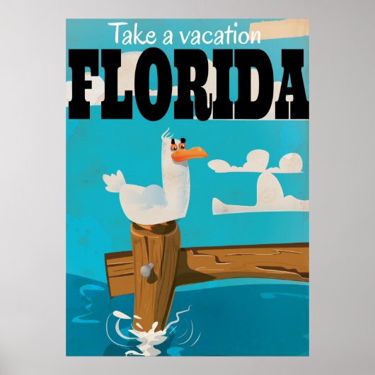Prenez des vacances - Affiche de voyage vintage Fl (Devant)