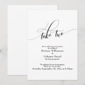 Prenez deux élégantes cartes de Mariage reportées  (Devant / Derrière)