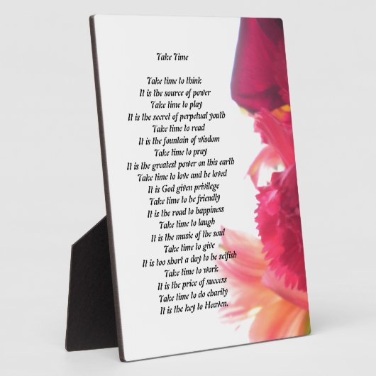 Prenez le temps Poem Plaque (Côté)