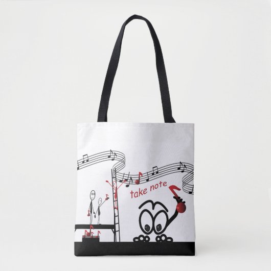 Prenez note Musique Professeur Funny Stickman Sac (Devant)