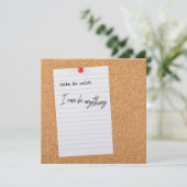 PRENEZ NOTES 5.25 x 5.25 carte (Debout devant)