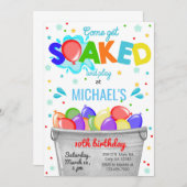 Prenez trempette, ballons d'eau garçon invitation  (Devant / Derrière)