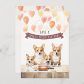 Prenez un Anniversaire Corgi-Licious. Carte d'anni (Devant / Derrière)