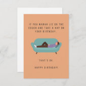 Prenez une carte d'anniversaire pour la sieste (Devant / Derrière)