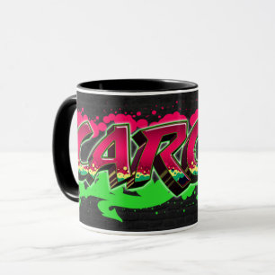 Prénom de Carola Graffiti red Green Tasse
