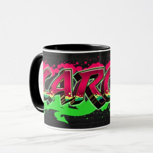 Prénom de Carola Graffiti red Green Tasse (Devant gauche)