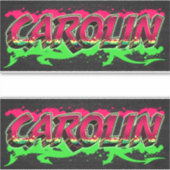 Prénom de Carolin Nom de Graffiti Autocollant (Devant)