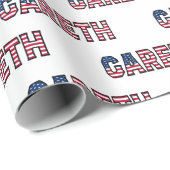 Prénom de Gareth Nom USA Papier cadeau (Coin rond)