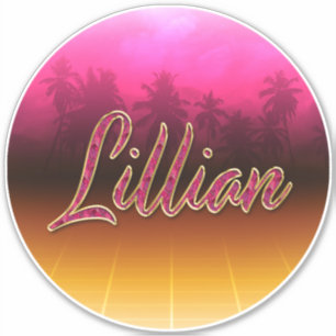 Prénom de Lillian Prénom Golden Pink Autocollants