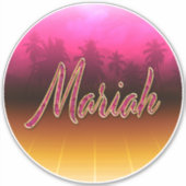 Prénom de Mariah Nom de Golden Pink Autocollants (Devant)