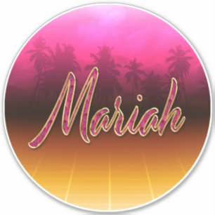 Prénom de Mariah Nom de Golden Pink Autocollants