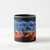 Prénom de Thorsten Graffiti blue tasse orange (Centre)