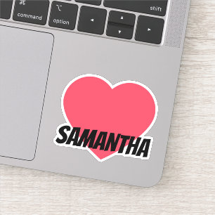 Prénom du Coeur rouge mignon avec Sticker en texte