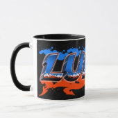Prénom Graffiti blue Tasse orange (Gauche)