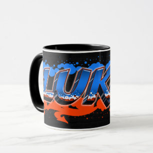 Prénom Graffiti blue Tasse orange