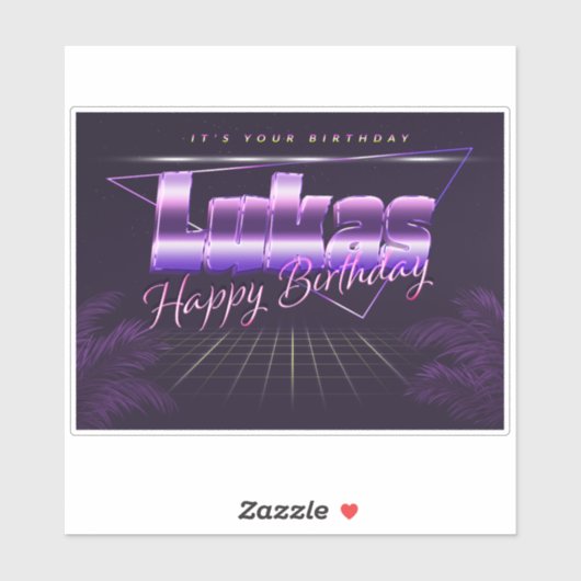 Prénom lila retro Sticker (Feuille)