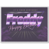 Prénom lila retro Sticker (Devant)