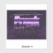 Prénom lila retro Sticker (Feuille)