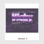 Prénom lila retro Sticker (Feuille)