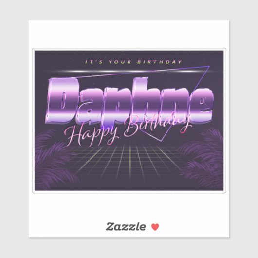 Prénom lila retro Sticker (Feuille)